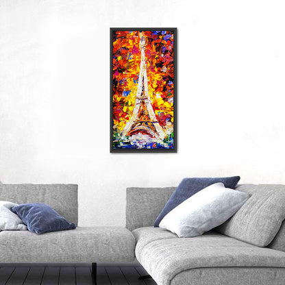 Eiffel Tower Palette Knife Painting Wall Art