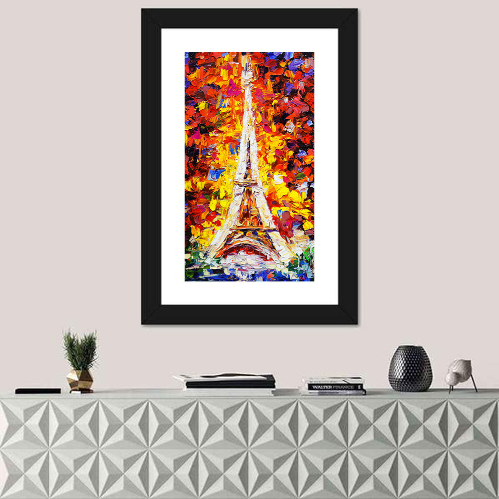 Eiffel Tower Palette Knife Painting Wall Art