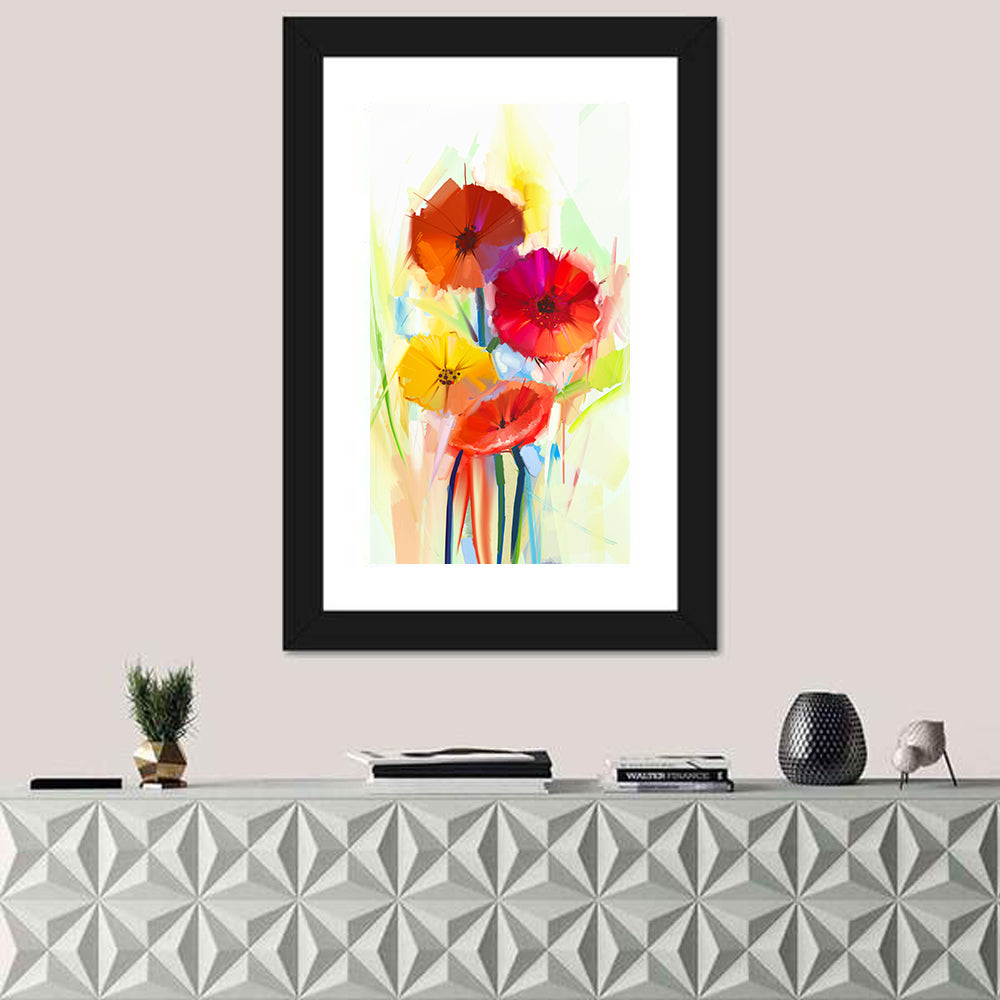 Painterly Gerbera Bouquet Wall Art