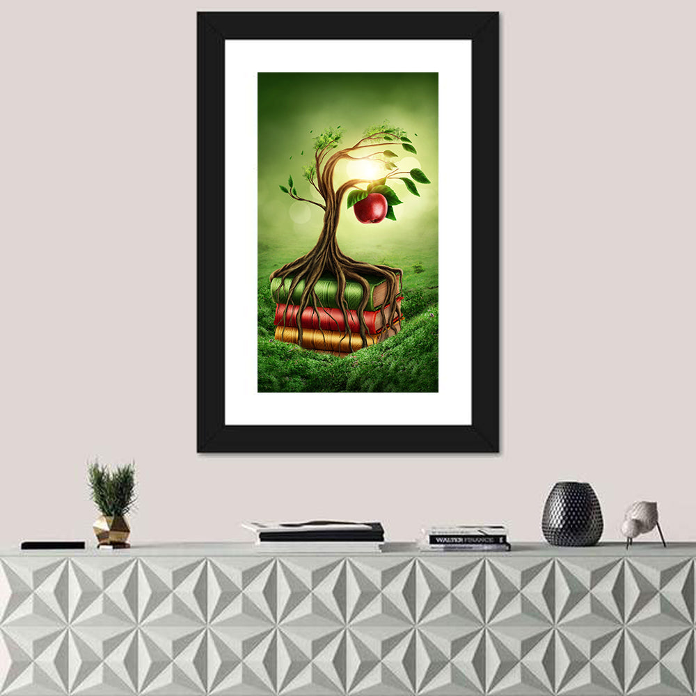Knowledge Tree with Forbidden Fruit Wall Art
