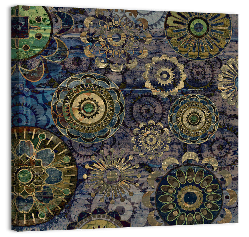 Vintage Floral Mandala Wall Art, canvas print, square