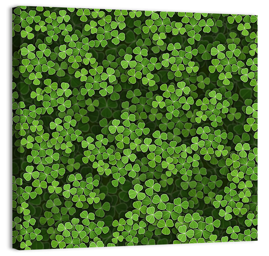 Emerald Shamrock Pattern Illustration Wall Art