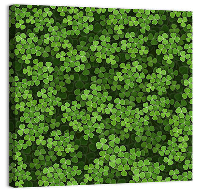 Emerald Shamrock Pattern Illustration Wall Art
