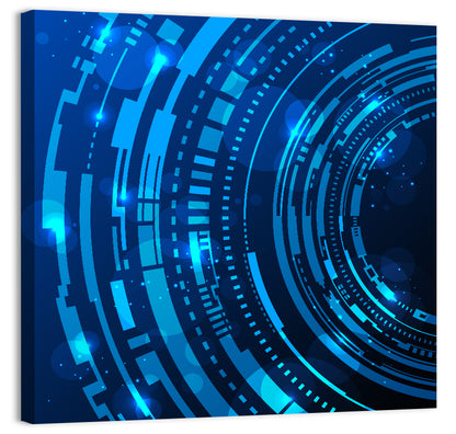 Concentric Technology Rings Wall Art