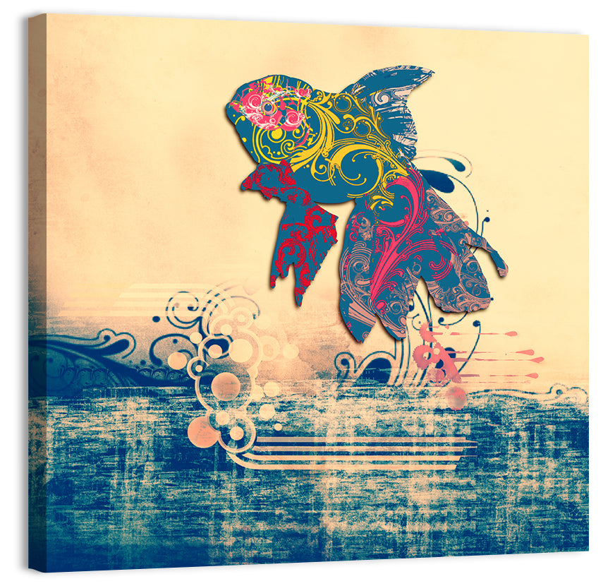 Ornamental Goldfish Illustration Wall Art