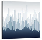Abstract Blue City Skyline Wall Art