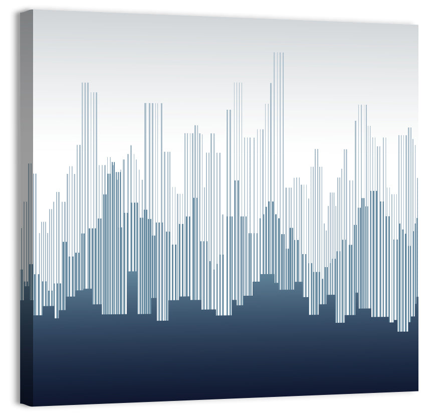Abstract Blue City Skyline Wall Art