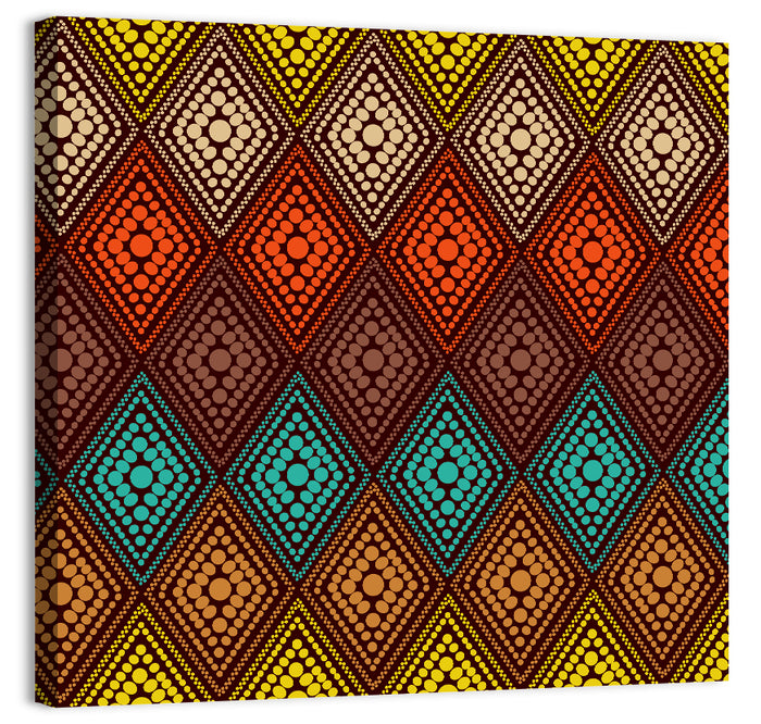 Diamond Dot Geometric Pattern Wall Art as a canvas print