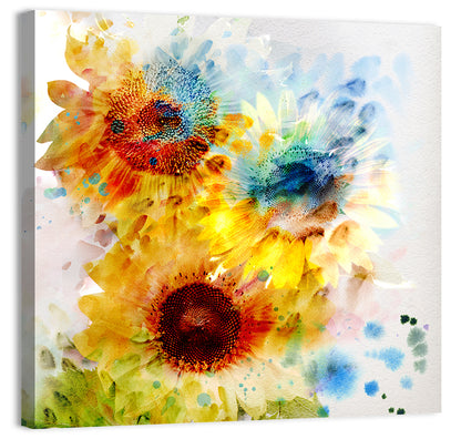 Watercolor Sunflower Trio Wall Art