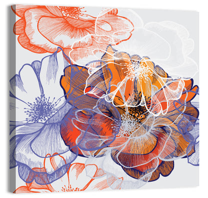 Layered Rose Collage Pattern Wall Art