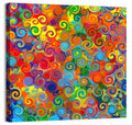 Colorful Spiral Circles Pattern Wall Art