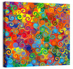 Colorful Spiral Circles Pattern Wall Art