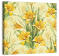 Hand-painted Yellow Lily Pattern Wall Art
