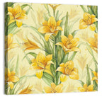 Hand-painted Yellow Lily Pattern Wall Art