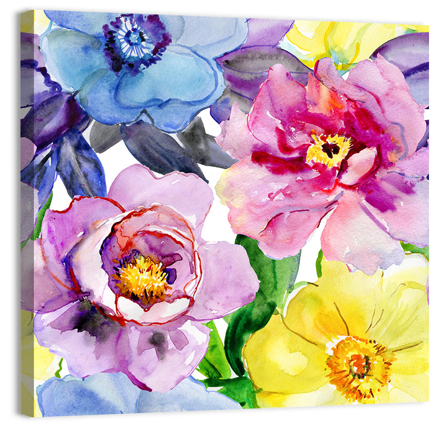 Vibrant Watercolor Floral Arrangement Wall Art