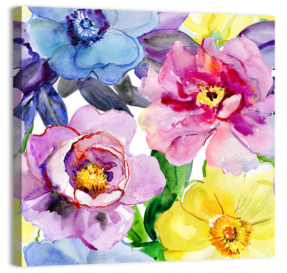 Vibrant Watercolor Floral Arrangement Wall Art