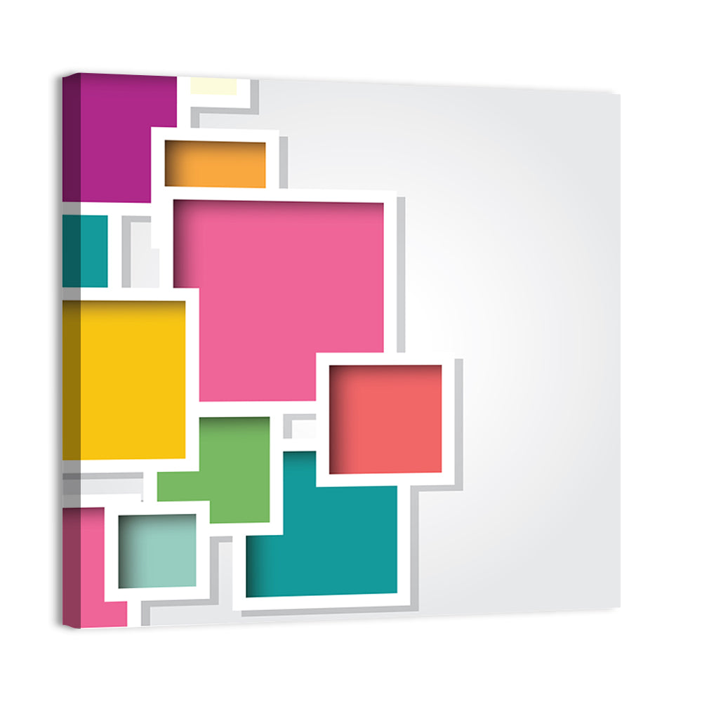 3d Layered Square Composition Wall Art