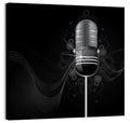 Vintage Studio Microphone Illustration Wall Art