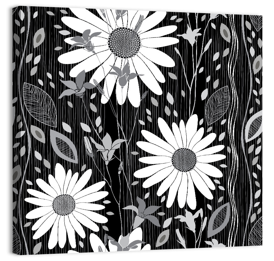 Monochrome Daisy Trio Wall Art