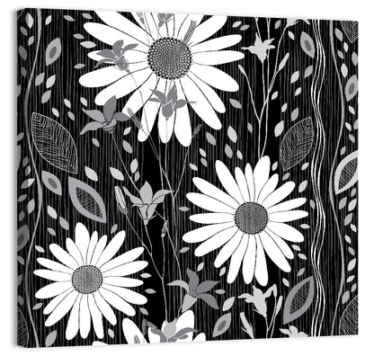 Monochrome Daisy Trio Wall Art