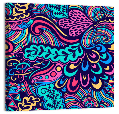 Playful Floral Seamless Pattern Wall Art