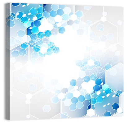 Futuristic Hexagon Network Wall Art