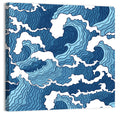 Blue Wave Seamless Pattern Wall Art