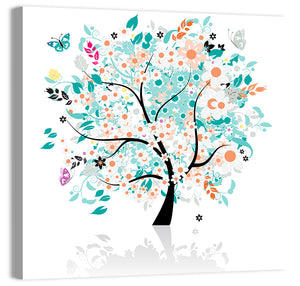 Floral Tree Illustration Wall Art