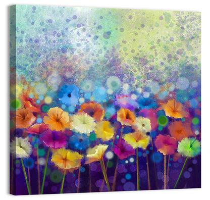 Blue Meadow Watercolor Floral Wall Art