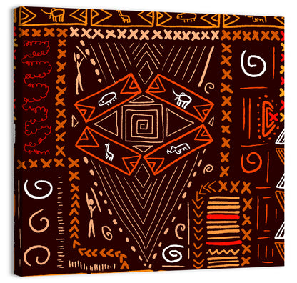 African Tribal Geometric Pattern Wall Art