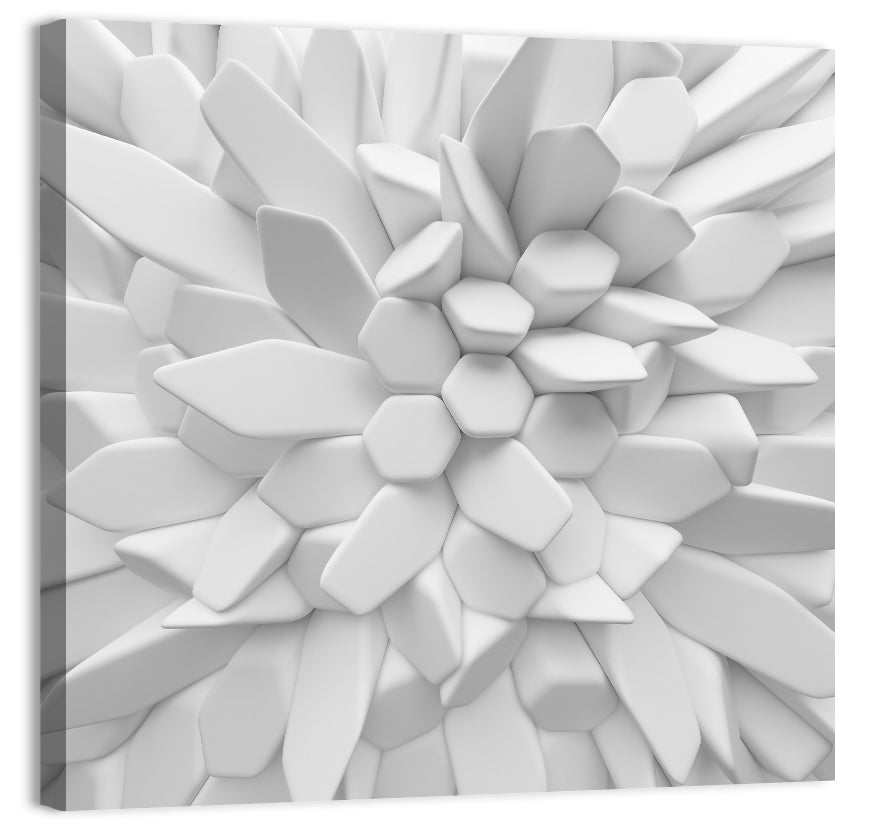 Radial 3d Polygon Composition Wall Art, canvas print, square
