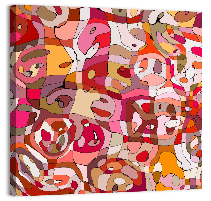 Vibrant Organic Mosaic Abstract Wall Art