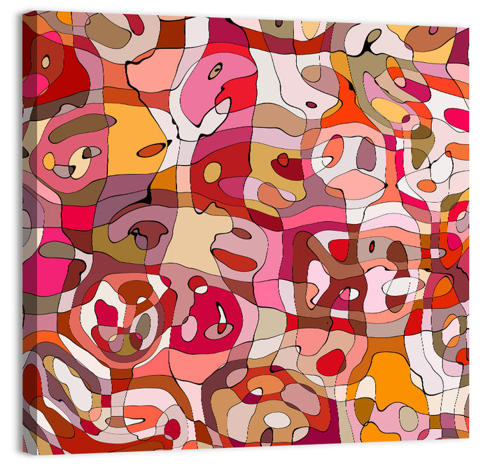 Vibrant Organic Mosaic Abstract Wall Art as a canvas print