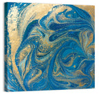 Hand Drawn Blue Marbling Texture Wall Art