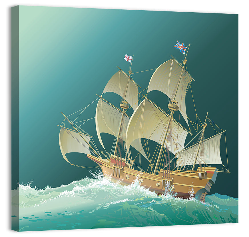 Mayflower Galleon at Sea Wall Art