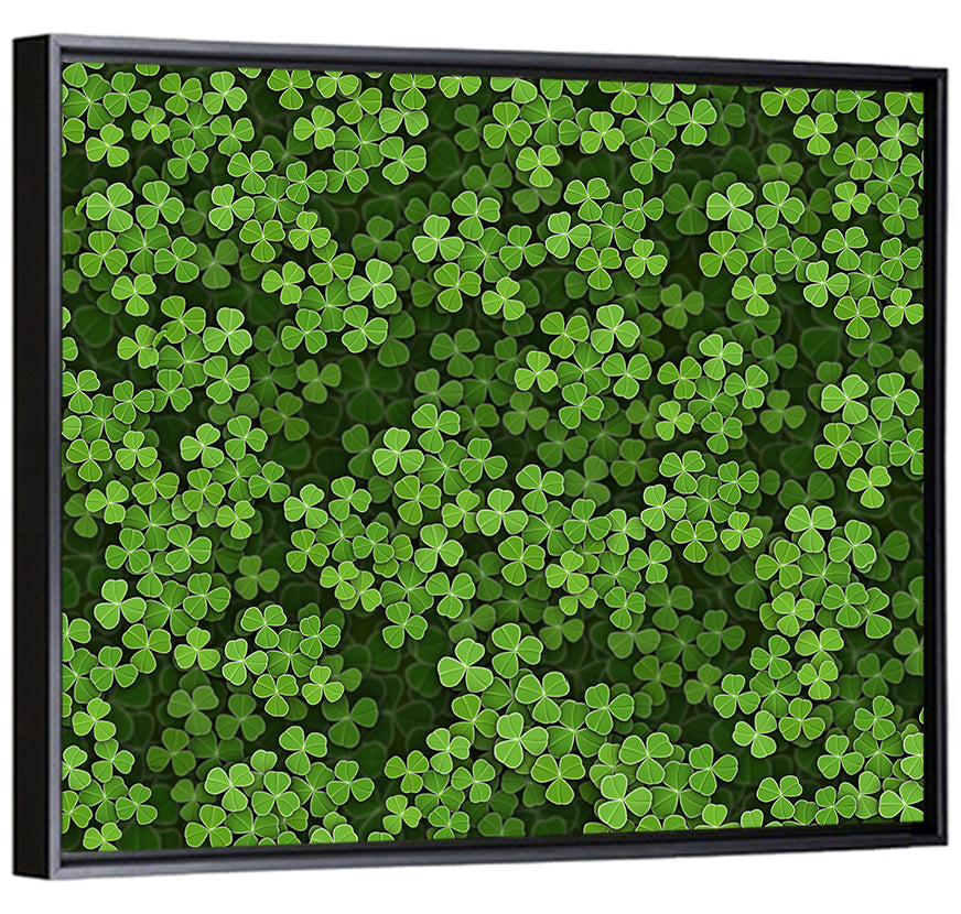 Emerald Shamrock Pattern Illustration Wall Art