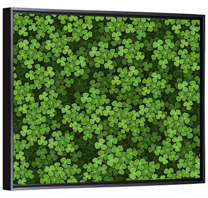Emerald Shamrock Pattern Illustration Wall Art