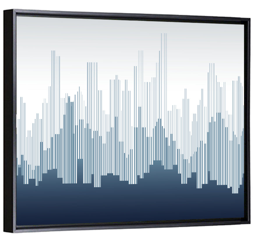 Abstract Blue City Skyline Wall Art