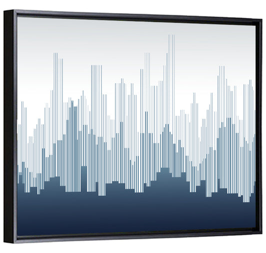 Abstract Blue City Skyline Wall Art