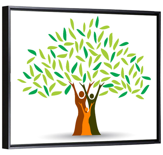 Family Tree Silhouette Illustration Wall Art