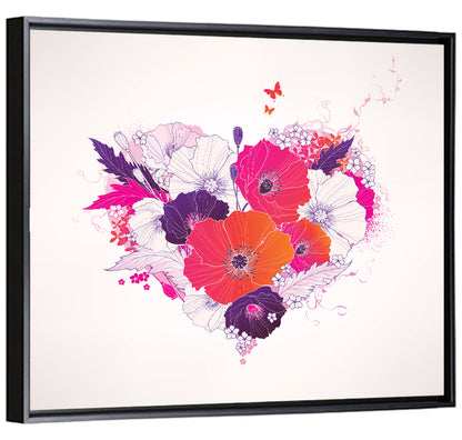 Poppy Heart Illustration Wall Art