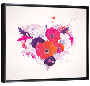 Floral Heart Abstract Wall Art