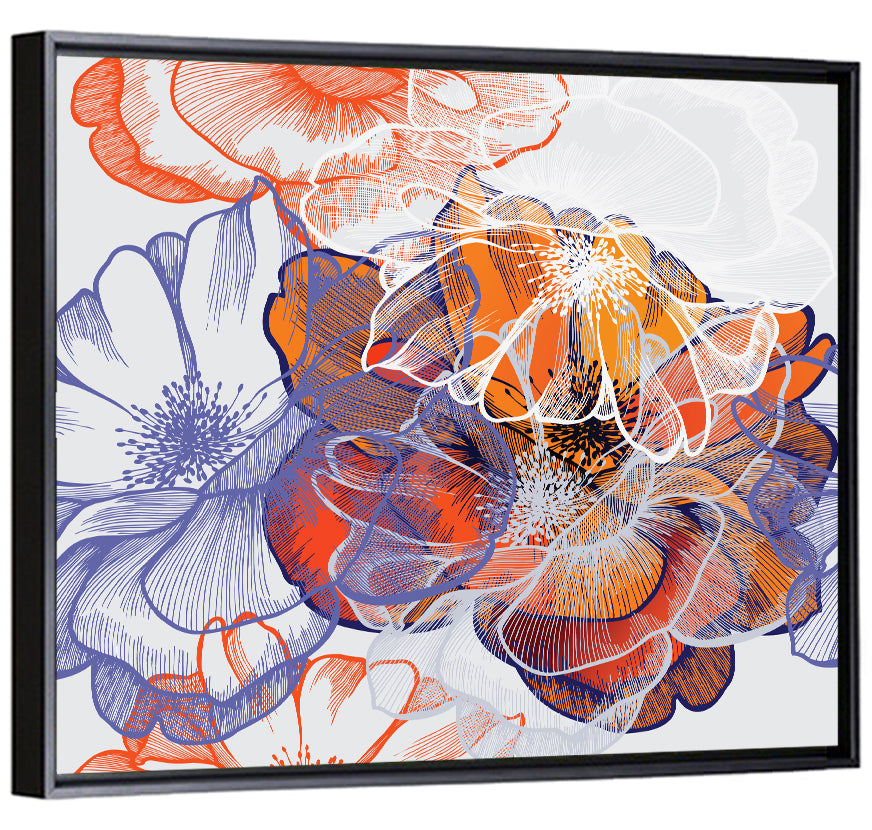 Layered Rose Collage Pattern Wall Art