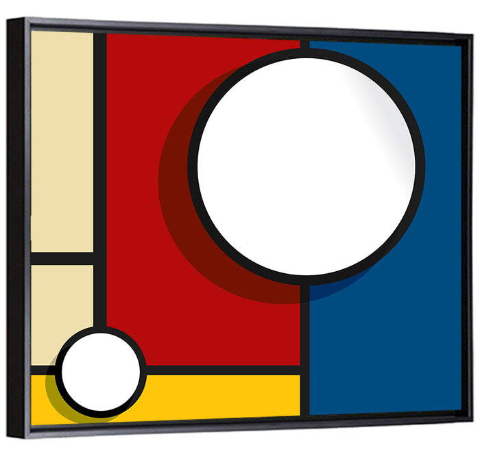 Bubble Grid Geometric Design Wall Art as a framed canvas