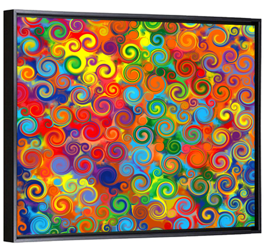 Colorful Spiral Circles Pattern Wall Art
