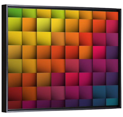 Vibrant Gradient Squares Grid Wall Art
