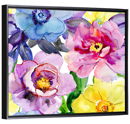 Vibrant Watercolor Floral Arrangement Wall Art