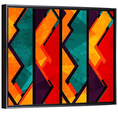 Four Panel African Geometric Pattern Wall Art
