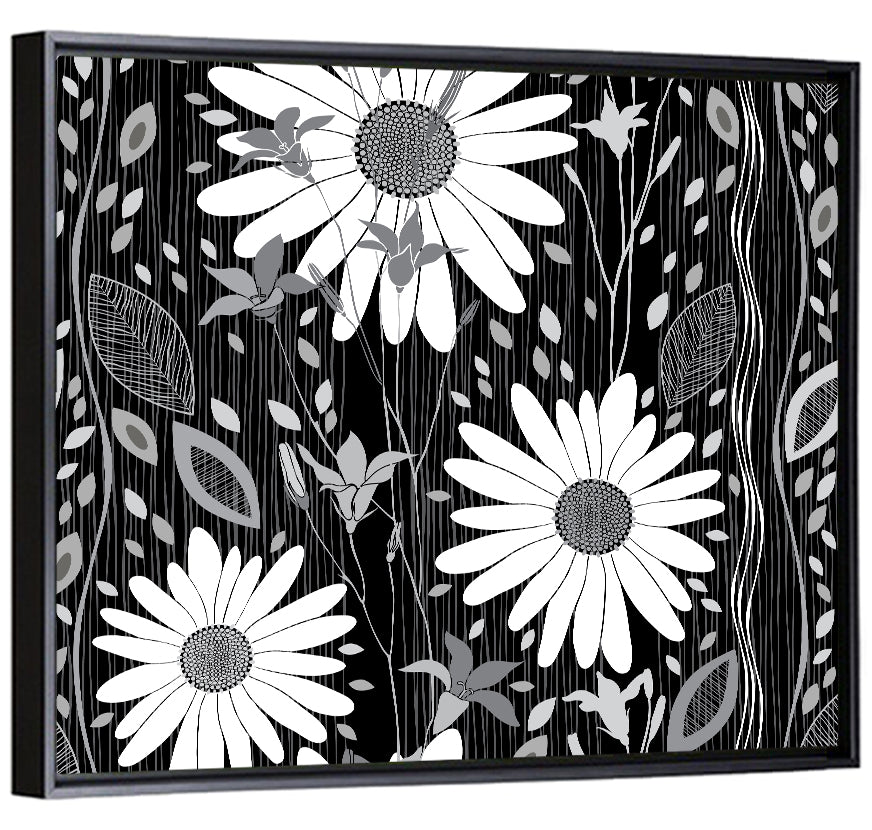 Monochrome Daisy Trio Wall Art