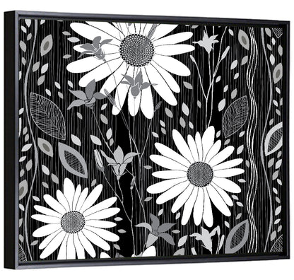 Monochrome Daisy Trio Wall Art